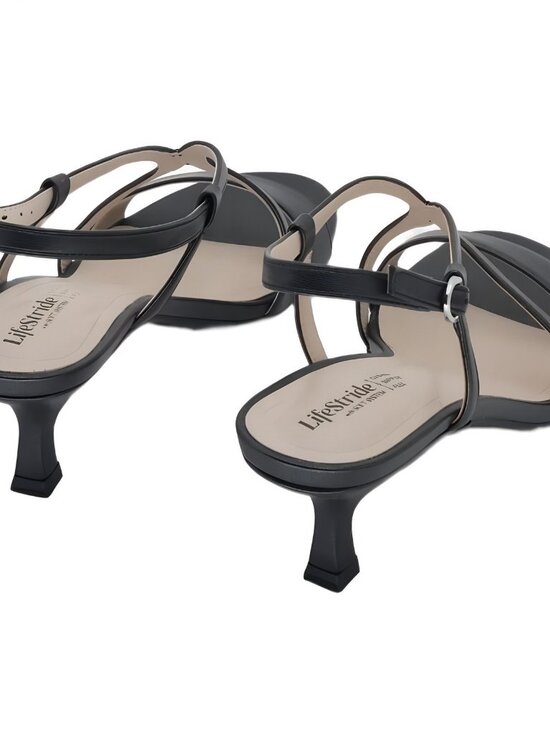 LifeStride Nolita Strappy Slingback Dress Heel Black Faux Leather Womens 9M - Picture 3 of 6